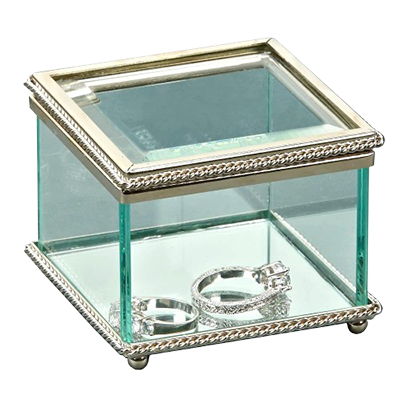 Glass Box with Metallic Trim